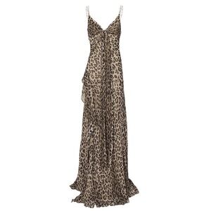 NICHOLAS the label leopard print silk maxi dress